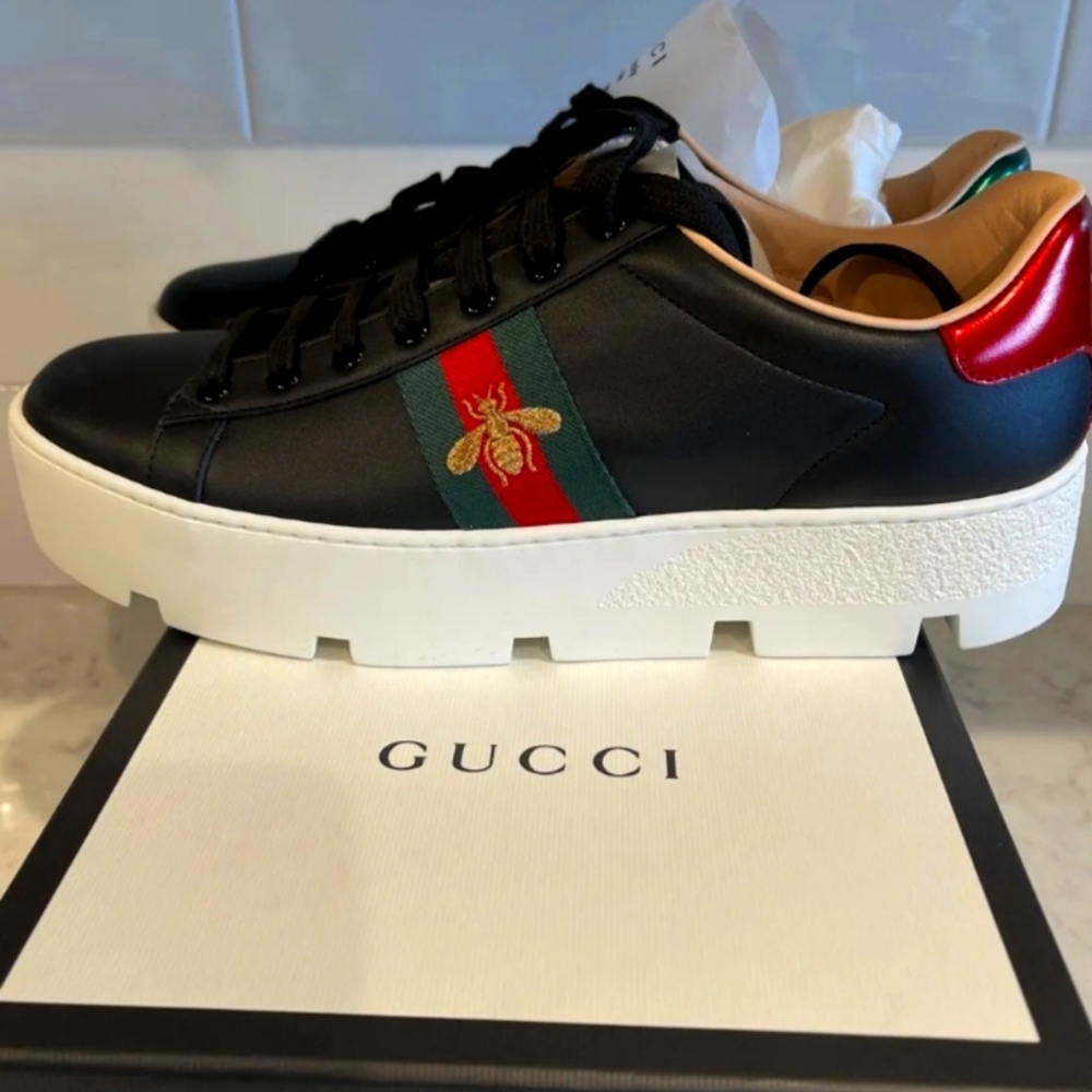 Gucci Ace Bee Platform shoes